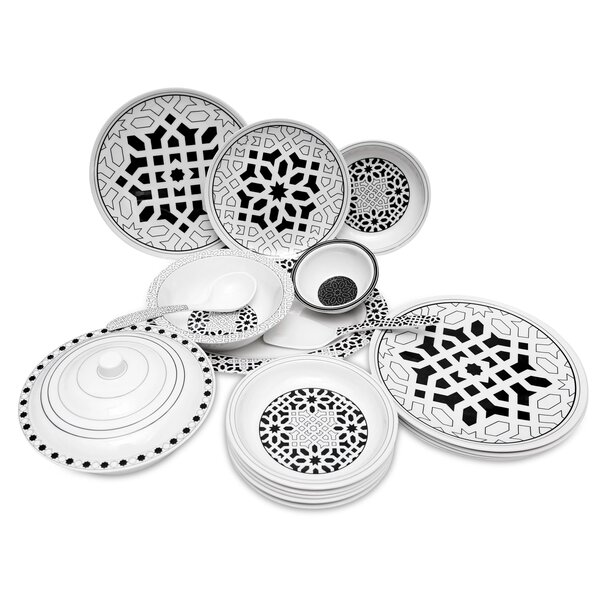 Dinner Set Geometric Black