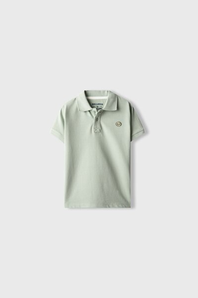 Boys Signature Sage Crest Polo