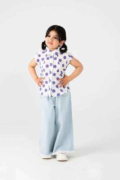 White Polka Dot Cotton Top