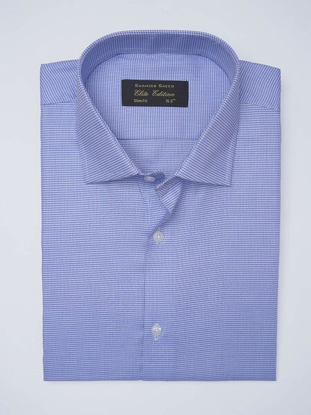 Blue Checkered, Elite Edition, Cutaway Collar Men’s Formal Shirt (FS-2646)