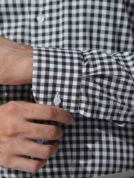 Black & White Self Checkered, Elite Edition, Cutaway Collar Men’s Formal Shirt (FS-2440)