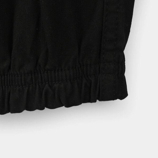 Boys Cotton Twill Pants (Roll Up) - Black