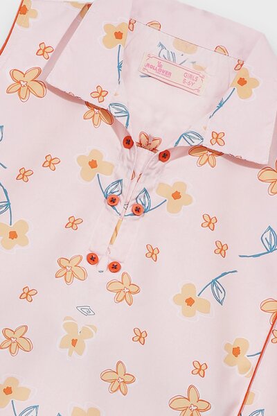 Girls Coral Whisper Cotton Co-ord Set