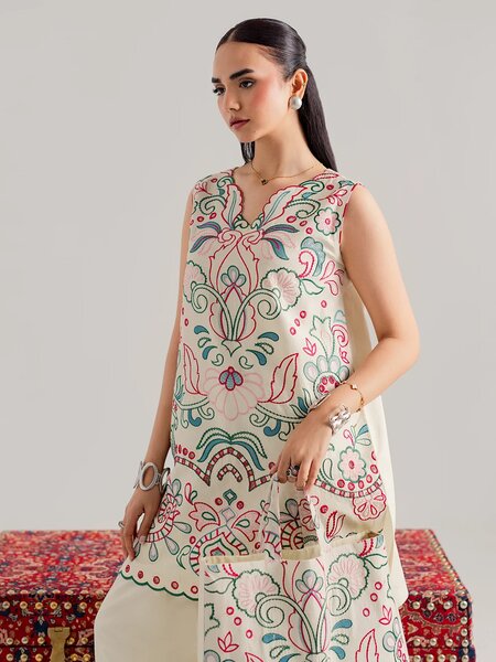 Blossom-2Pc Embroidered Coord Set