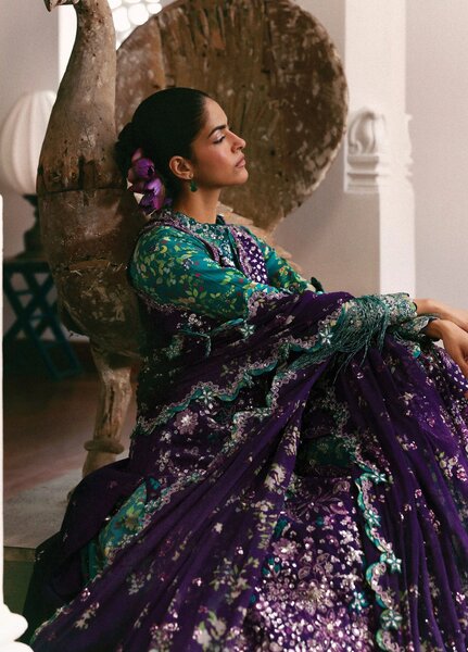 Jardin D Amour by Republic WomensWear Unstitched Embroidered Raw Silk 3 Piece Suit RW26UJA FLEUR DE SOIE WU-07 - Wedding Collection