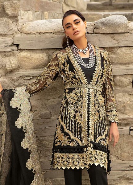Marwa By Maryam Hussain Embroidered Organza Suits Unstitched 4 Piece MH23MW Husn - Luxury Formal Collection