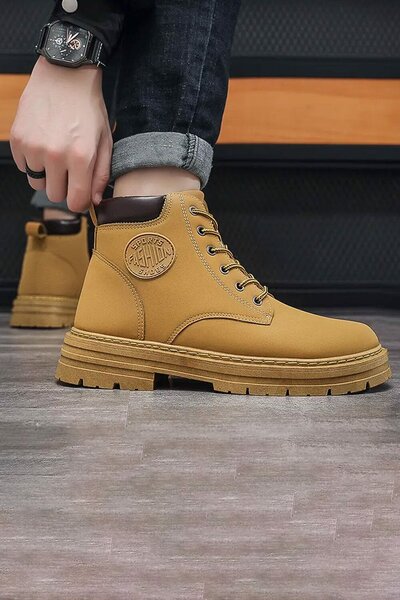 Men's Lace-Up High Top Boots