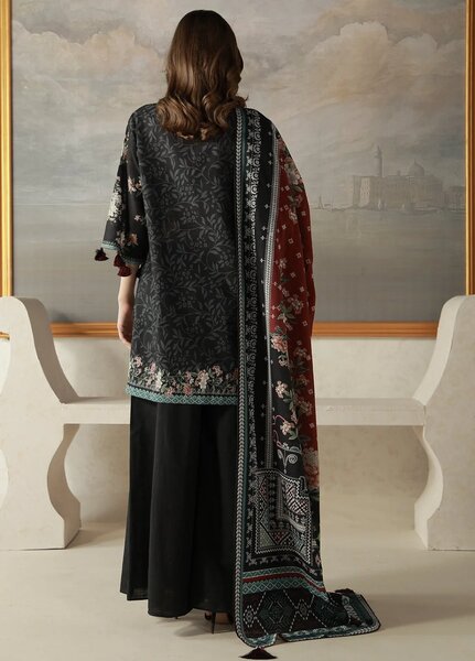 Sahar Unstitched Printed Khaddar 3 Piece Suit Duskelle Winter Collection