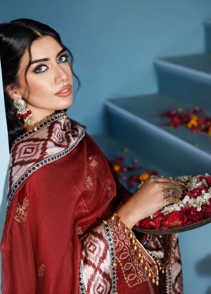 La Elise Women Unstitched Embroidered Lawn 3 Piece Suit 0000505 Pareesa - Festive Collection