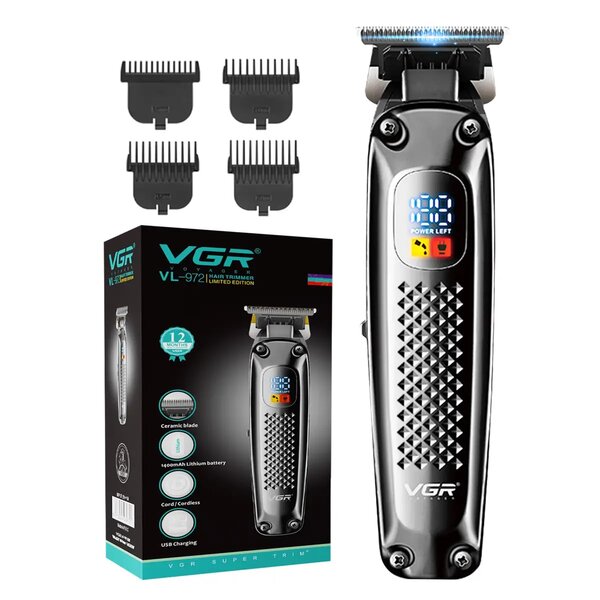 VGR - Limited Edition Professional Hair Clipper,Trimmer For Men With Digital Led Display,4 Cutting Combs