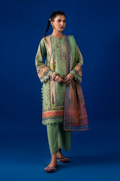 Unstitched 3 Piece Lawn Suit
