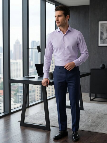Lilac, Cutaway Collar, Classic Edition, Formal Shirt (FS-3054)
