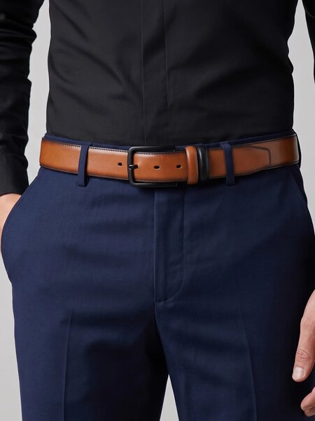 Black & Light Brown Reversible Belt (BELT-953)
