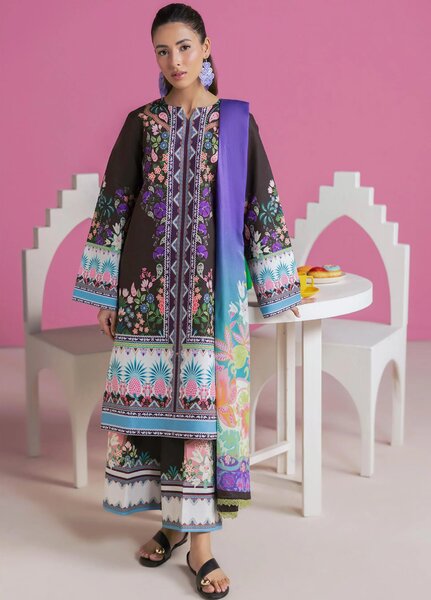Amal Prints by RajBari Unstitched Printed Lawn 3 Piece Suit RB26UPA D-13 - Summer Collection