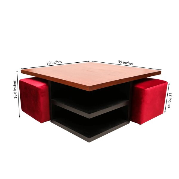 Bernard Center Table with two Poufs