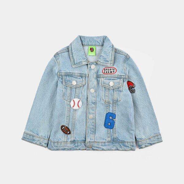 Infant Boys Denim Rigid Jacket SPORTS CHAMP - Light Blue