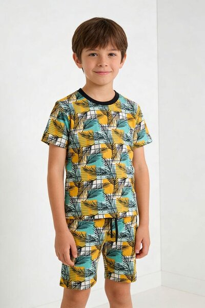 Boy's Tropical Leaf Twin Set