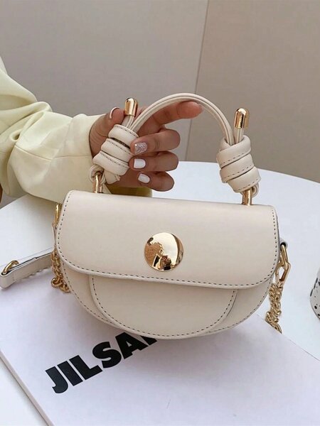 Shein - Mini Chain Flap Saddle Bag, Fashion Business Casual Bag