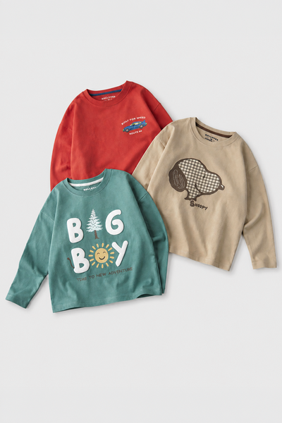 Boys Full Sleeve Printed Tees Bundle