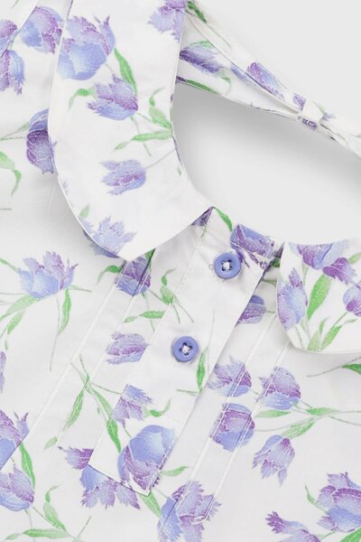 Floral Pintuck Sleeveless Cotton Top