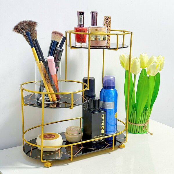 Home.co - 3 Tier Golden Vanity Stand (Random Color)
