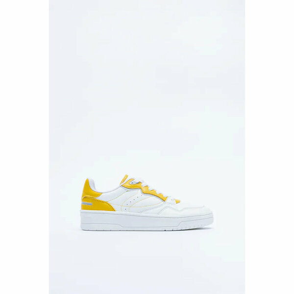 Zara- Contrast Coloured Trainers- Mustard Yellow