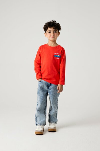 Boys Red Coral Racing Jersey Tee