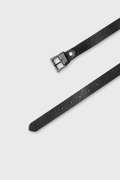Boys Classic Black Leather Belt