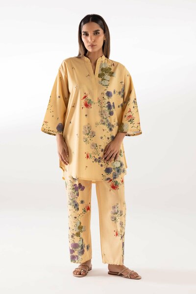 Stitched Printed Lawn Shirt + Culotte