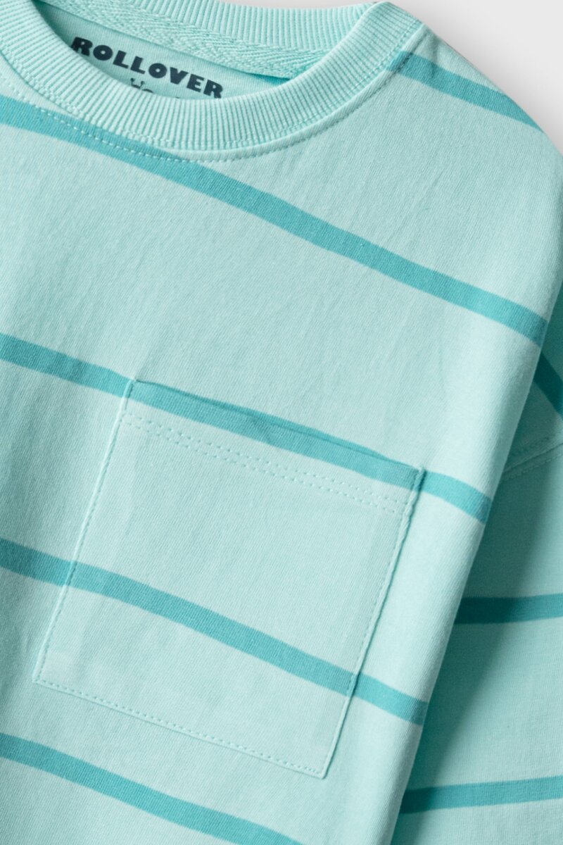 Boys Mint Stripe Drop Tee