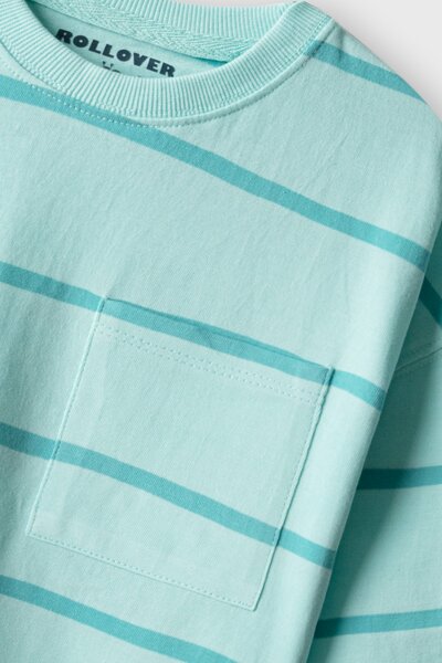 Boys Mint Stripe Drop Tee