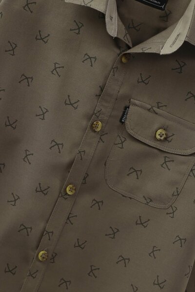 Olive Ease Cotton Shirt