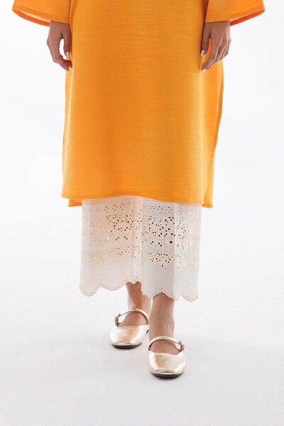 Stitched Embroidered Slub Khaddar Culotte