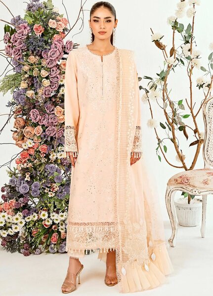 Zoella By Neeshay Embroidered Lawn Suit Unstitched 3 Piece NSH24Z Zephyr - Summer Collection