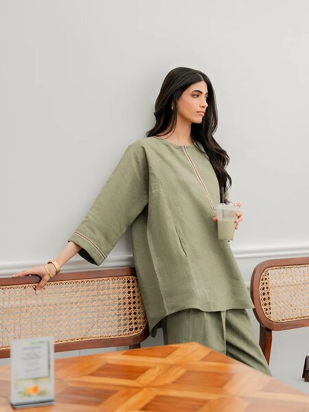 Olive - 2Pcs Linen Set