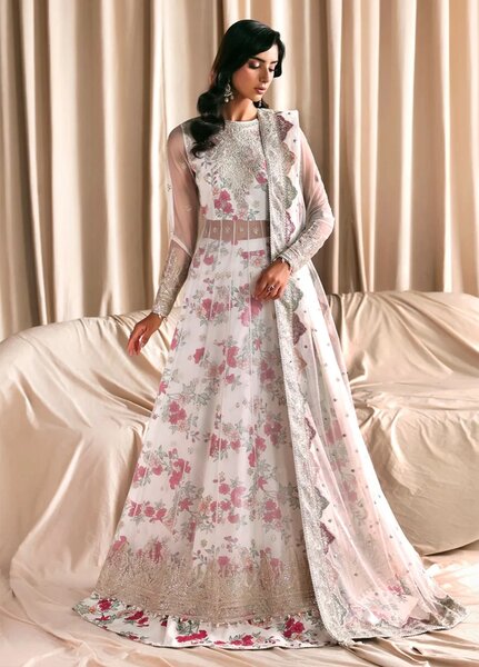 Sirayya by Zarif Unstitched Embroidered Organza 3 Piece Suit ZR26US GAJRA 07 - Wedding Collection