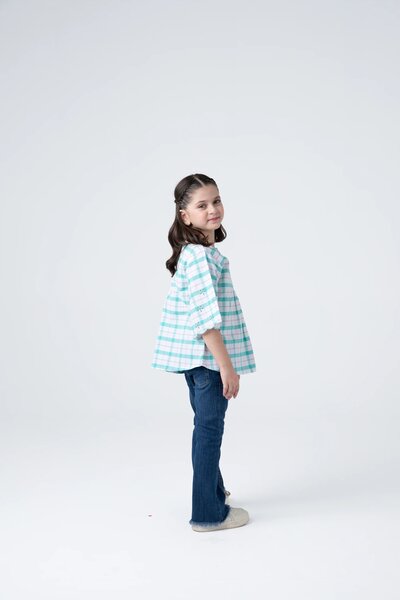 White Plaid Top