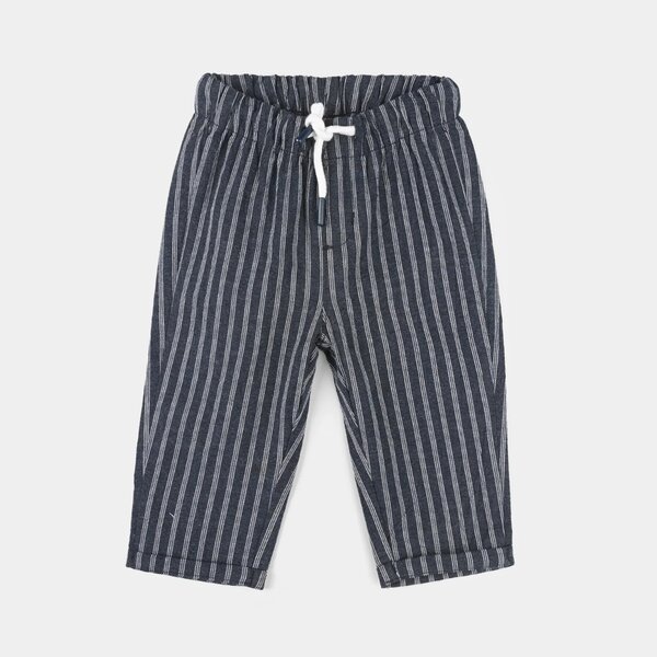 Infant Boys Cotton Pants (Blue Striper) - Blue