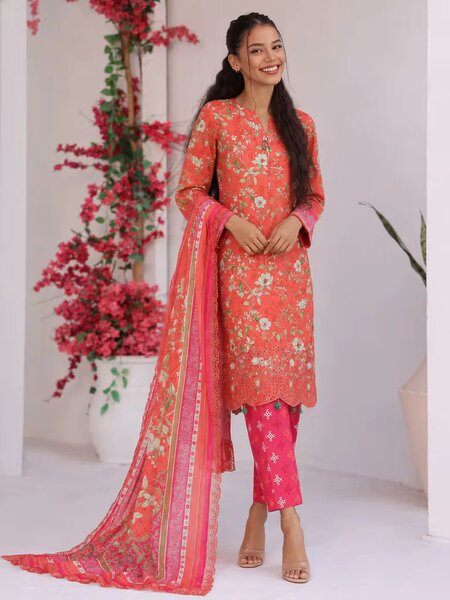 Satranga by HZ Textiles Unstitched Printed Lawn 3 Piece Suit HZ26USL SEC-1179 - Casual Collection