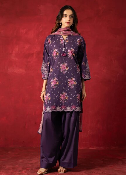 Zoe by Zeen RTW Printed Lawn 3 Piece Suit ZN26UZL WFM36604 - Casual Collection