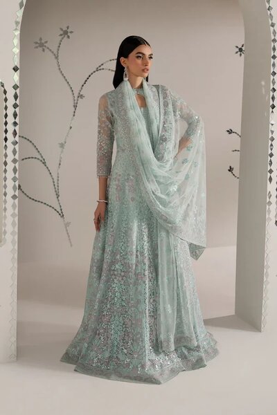 Shehnai by Lavish Premium Unstitched Embroidered Organza 3 Piece Suit LVP26USO SH-03 SHEHNAZ - Wedding Collection