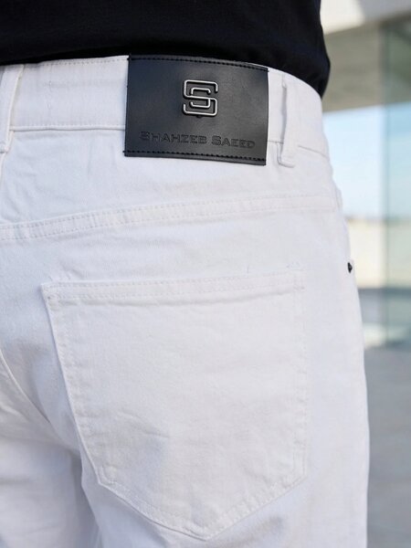 White Straight Fit Jeans 58