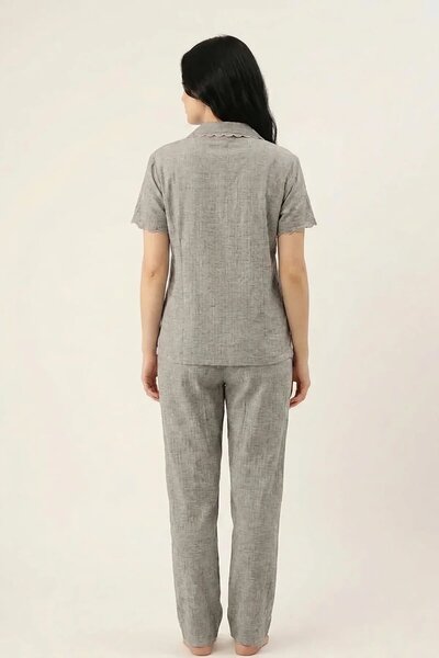 BLS - Ribbed Cotton Pajama Set - Grey
