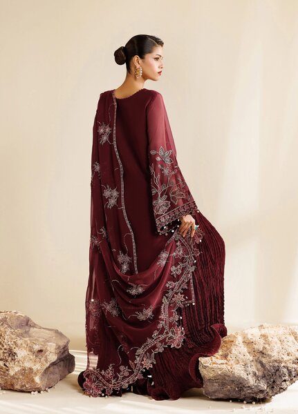 Sireine by Alizeh Fashion Unstitched Embroidered Chiffon 3 Piece Suit AF26UCS AF-CH-2290-STARLIGHT - Festive Collection