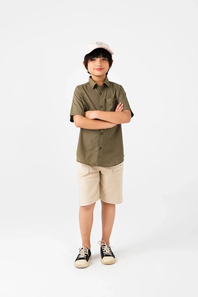 Boys Olive Grove Cotton Shirt
