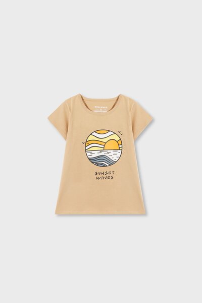 Girls Sunset Waves Graphic Tee