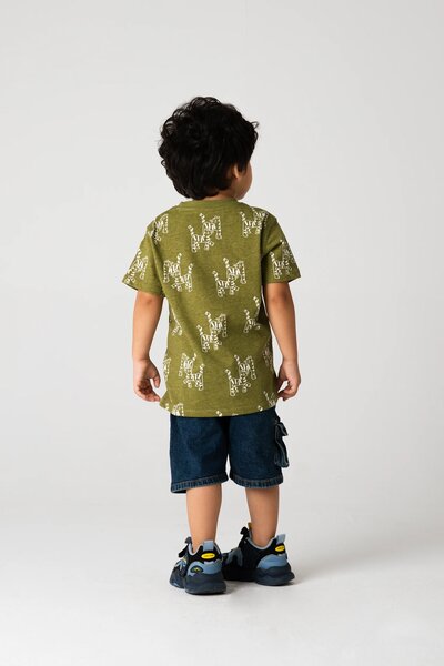 Boys Olive Sketches Tee