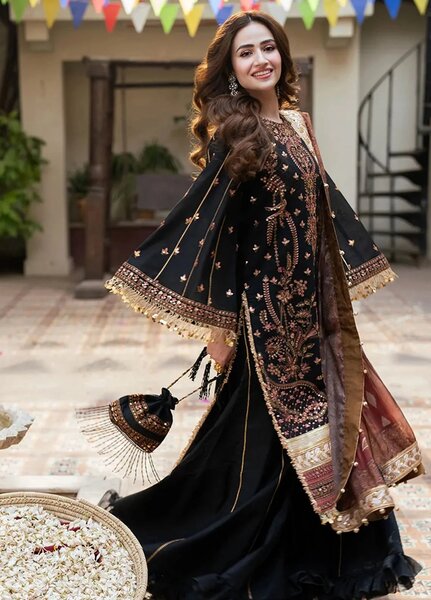 Shan e Festive by Salitex Embroidered Khaddi Net Suits Unstitched 3 Piece SUNW6NO025UT - Festive Collection