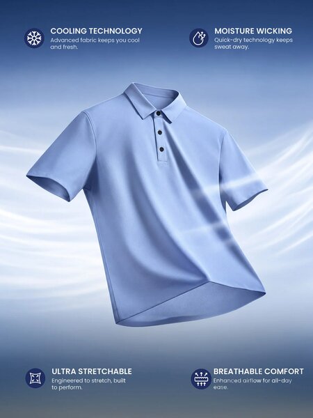 Light Blue Performance Polo (POLO-1337)