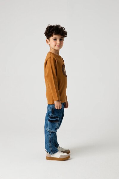 Boys Little Roar Brown Graphic Tee